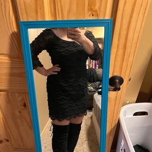 Black Frill Dress; New, Never Worn; Guess Brand